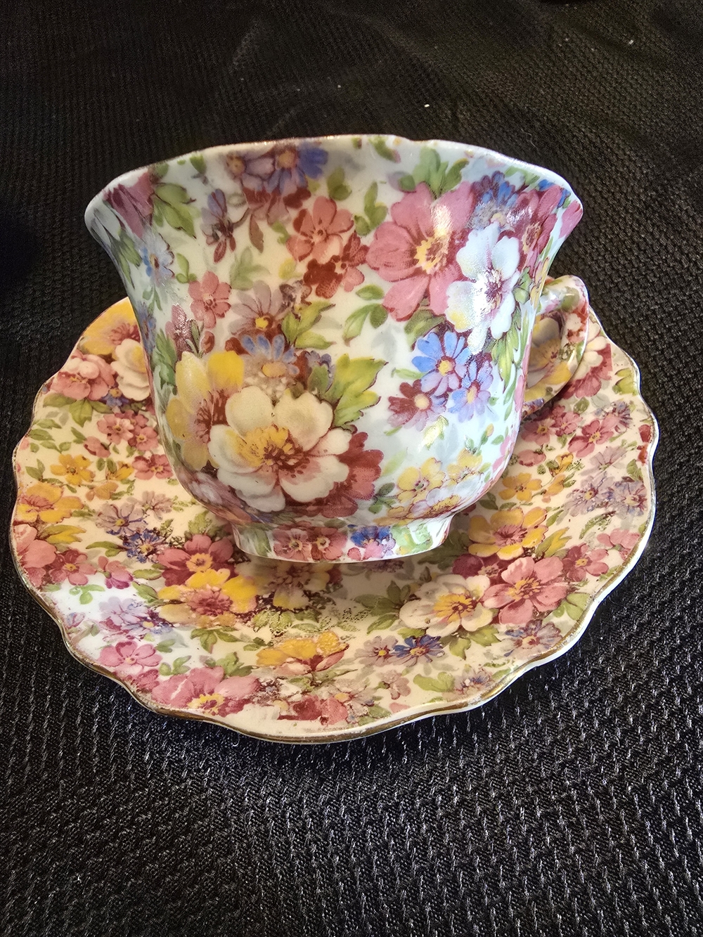 Vintage James Kent Du Barry Floral Cup & Saucer — Made in England
